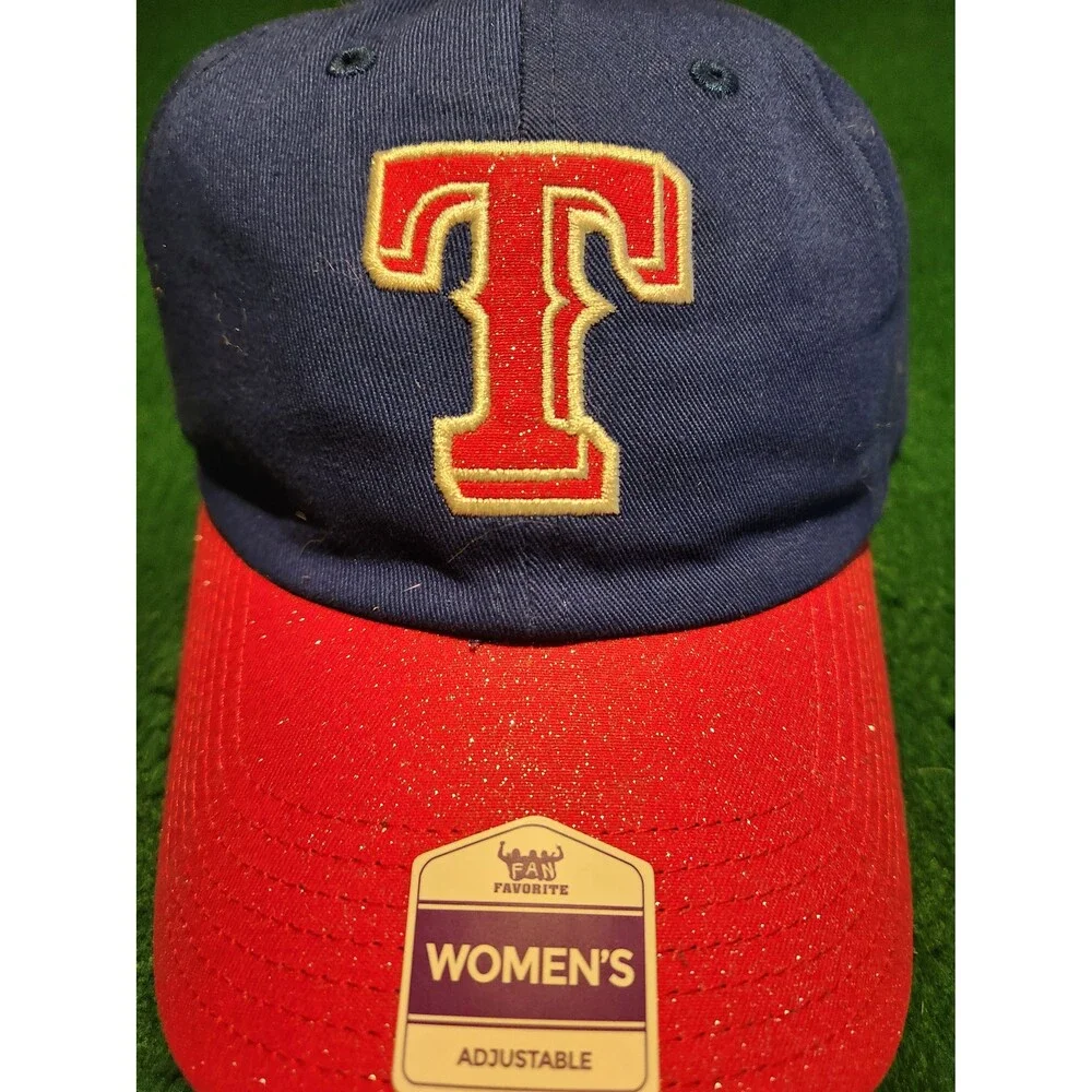 Texas Rangers Women's Glittery Adjustable Hat (BR)